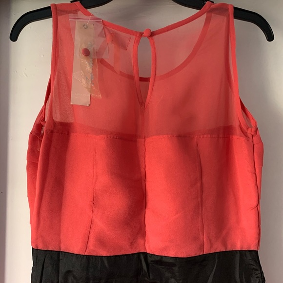 NWT Lipsy London Coral Color Chiffon Dress - Picture 4 of 8